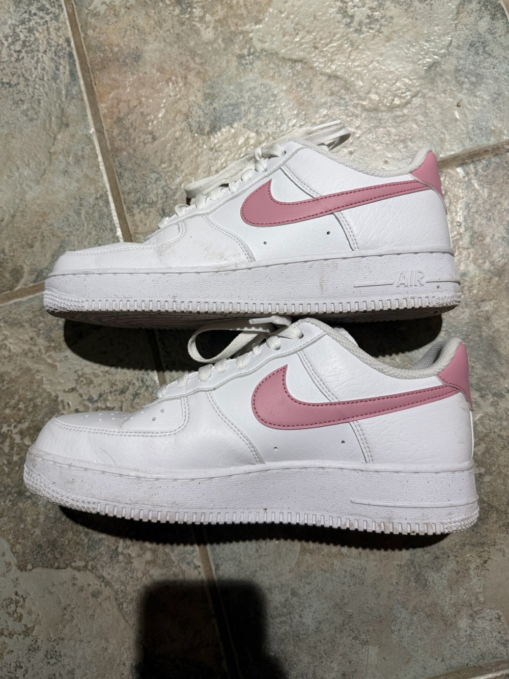 Nike Air Force 1 Low — White with Pink Swoosh